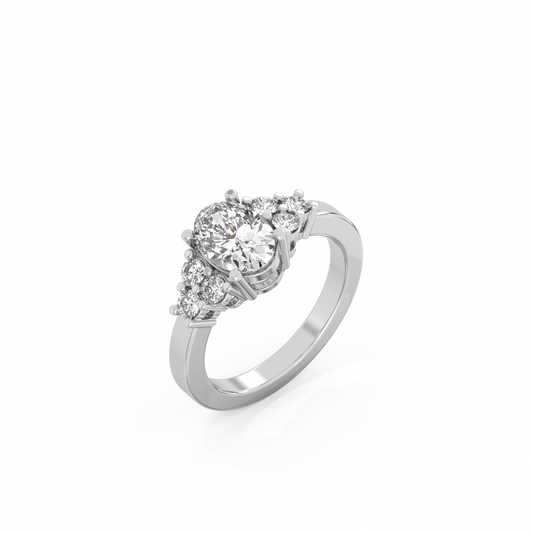 Illusion Lab-grown Diamond Ring - 14K White Gold (1.35 ct.)