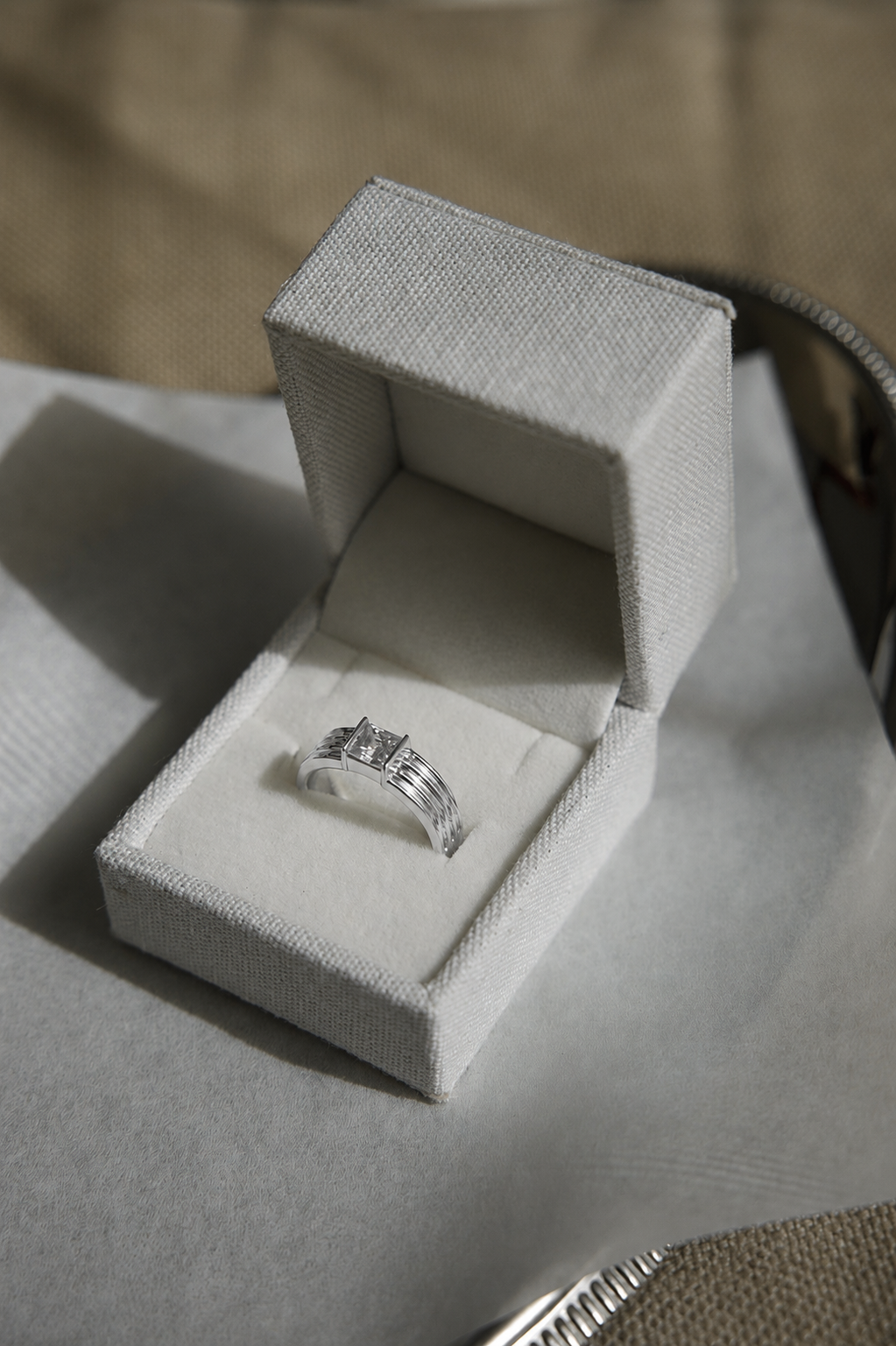 Bold Statement Ribbed Diamond Ring - 14K White Gold (0.81 ct.)