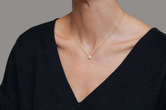 Prong Diamond Necklace 14K Gold (1.0 ct.)