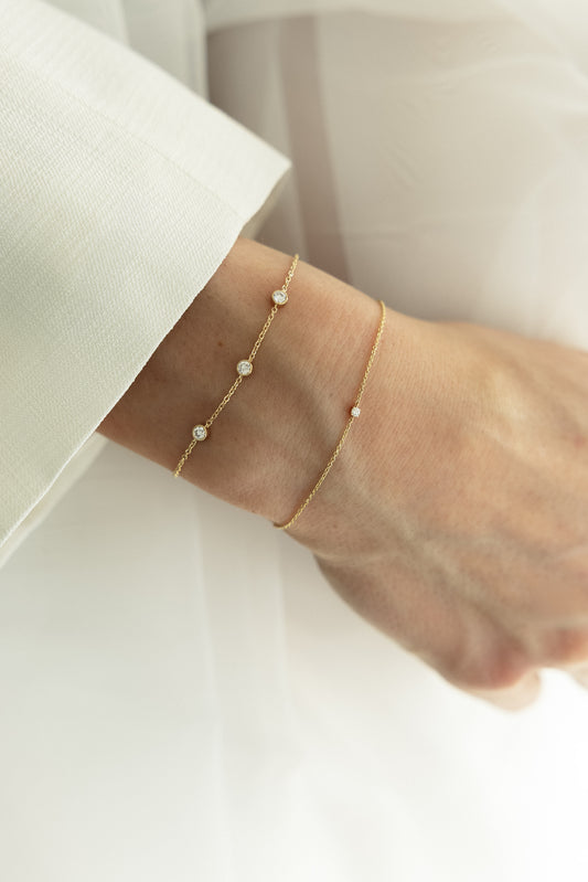 Bezel Diamond Bracelet 14K Gold (0.18 ct.)