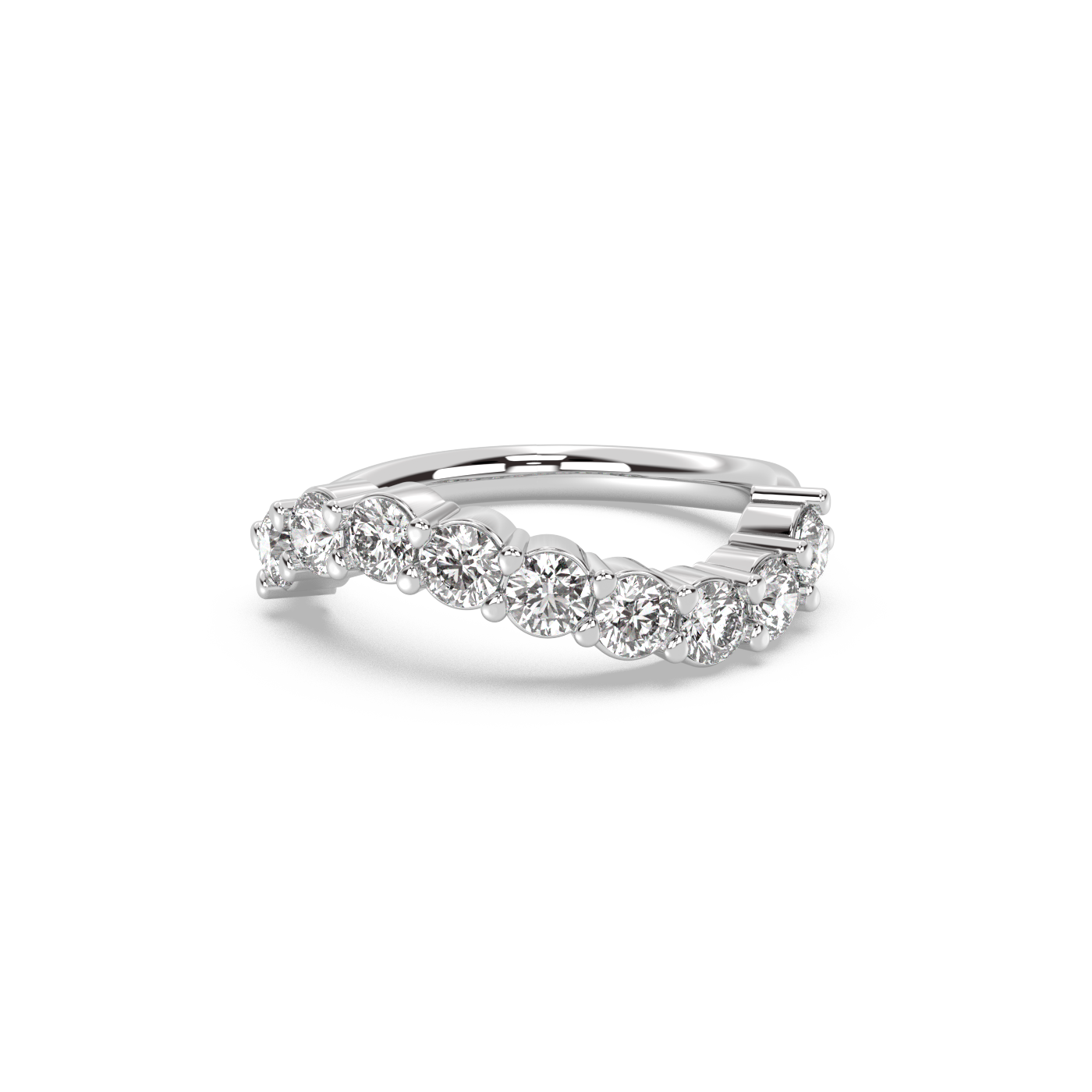 Bold Wave Lab-grown Diamond Ring - 14K White Gold (0.85 ct.)
