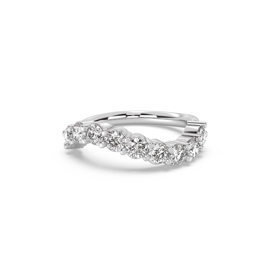 Bold Wave Lab-grown Diamond Ring - 14K White Gold (0.85 ct.)
