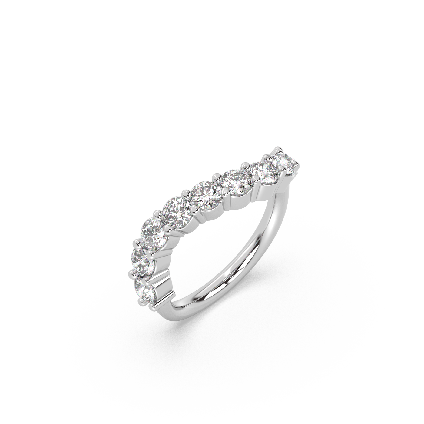 Bold Wave Lab-grown Diamond Ring - 14K White Gold (0.85 ct.)