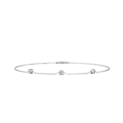 Bezel Lab-grown Diamond Bracelet - 14K White Gold (0.18 ct.)