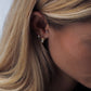 Ribbed Emerald Diamond Hoops - 14K White Gold (0.20 ct.) | Pair
