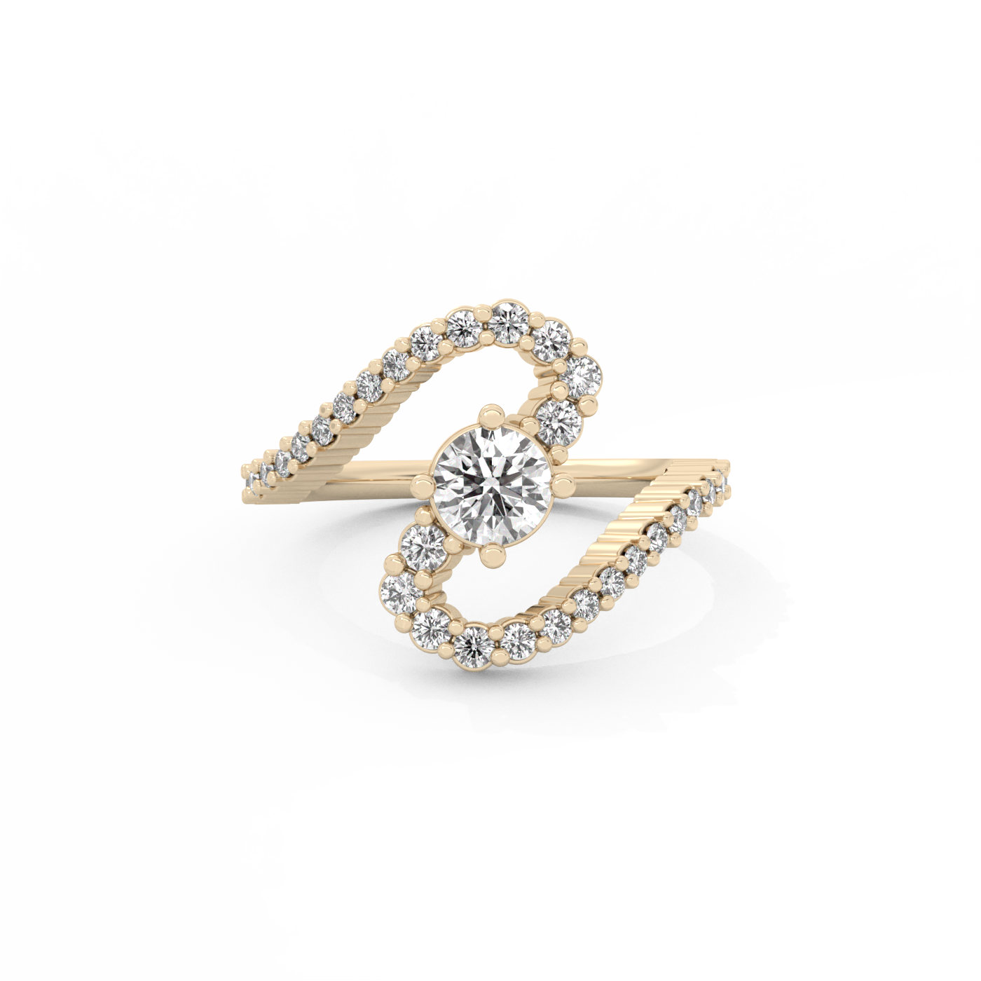Bold Snake Solitaire Lab-grown Diamond Ring - 14K Yellow Gold (1.02 ct.)
