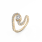 Bold Snake Solitaire Lab-grown Diamond Ring - 14K Yellow Gold (1.02 ct.)