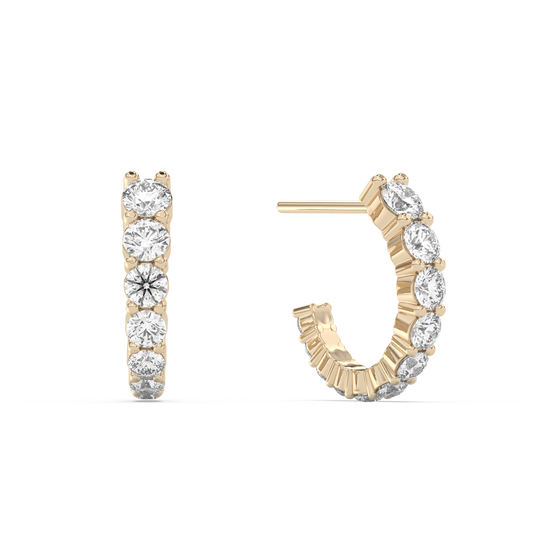 Prong diamond huggies 14K Gold (0.71 ct.) | Single