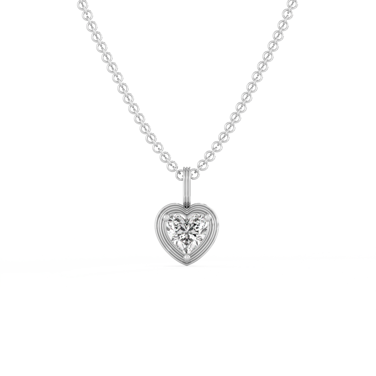 Heart Diamond Pendant - 14K White Gold (0.55 ct.)