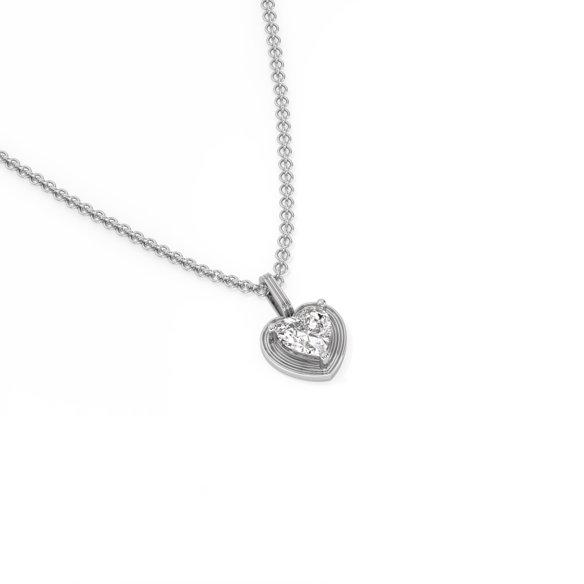 Heart Diamond Pendant - 14K White Gold (0.55 ct.)