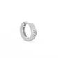 Ribbed Oval Lab-grown Diamond Hoops - 14K White Gold (0.10 ct.) | Single