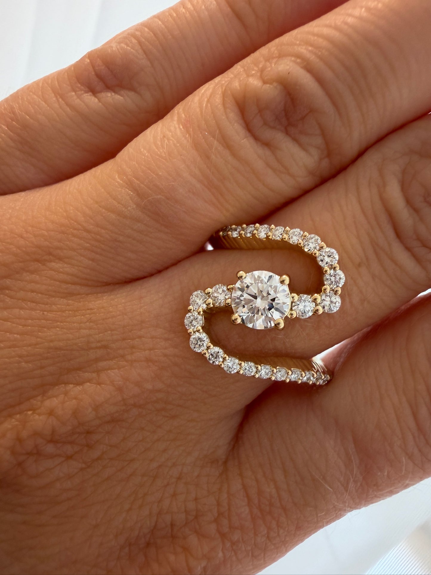 Bold Snake Solitaire Lab-grown Diamond Ring - 14K Yellow Gold (1.02 ct.)