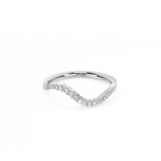 Little Wave Lab-grown Diamond Ring - 14K White Gold (0.13 ct.)