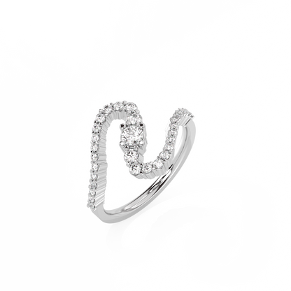 Snail Solitaire Diamond Ring - 14K White Gold (0.50 ct.)