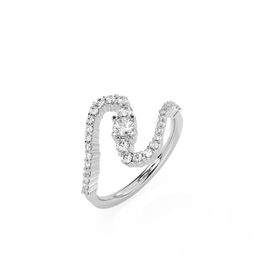 Snail Solitaire Lab-grown Diamond Ring - 14K White Gold (0.50 ct.)