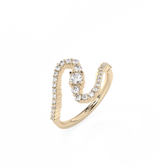 Snail Solitaire Lab-grown Diamond Ring - 14K Yellow Gold (0.50 ct.)