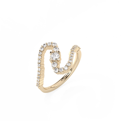 Snail Solitaire Lab-grown Diamond Ring - 14K Yellow Gold (0.50 ct.)