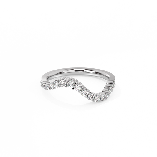 Wave Lab-grown Diamond Ring - 14K White Gold (0.43 ct.)