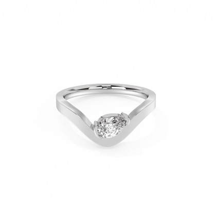 Pear Diamond Ring - 14K White Gold (0.45 ct.)