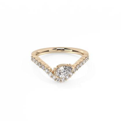 Pear Pavé Diamond Ring - 14K Yellow Gold (0.77 ct.)