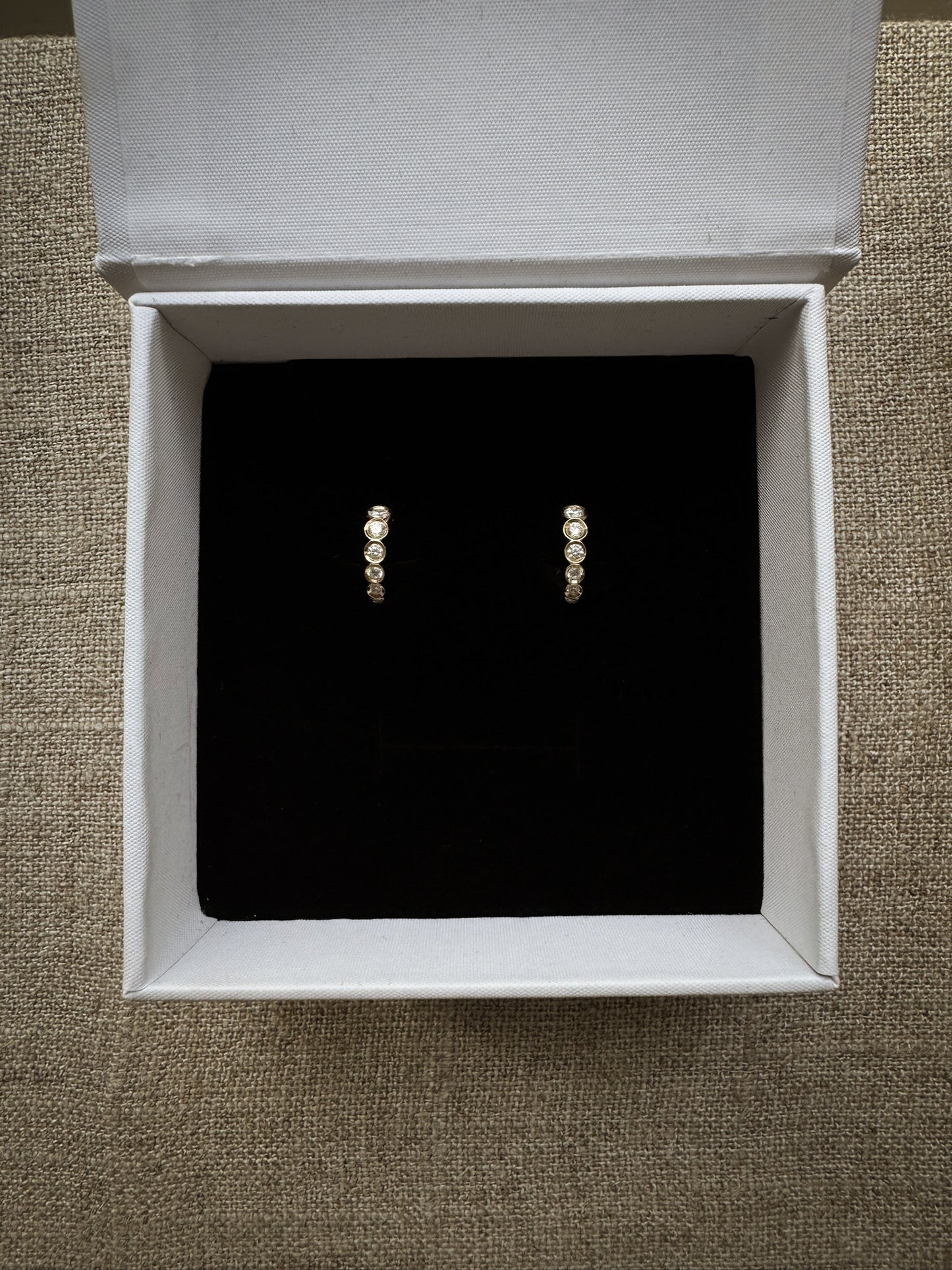 Bezel Diamond Huggies 14K Gold (0.40 ct.) | Pair