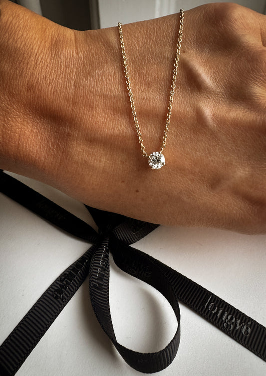 Prong Diamond Necklace 14K Gold (0.50 ct.)