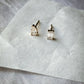 Small emerald cut diamond stud 14K Gold (0.10 ct.) | Single