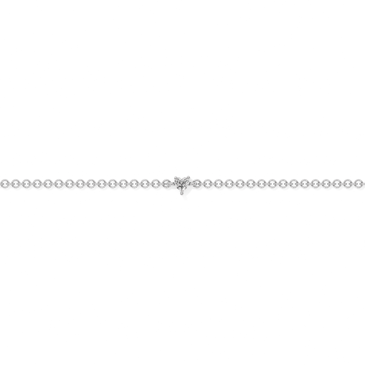 Heart Cut Lab-grown Diamond Bracelet - 14K White Gold (0.06 ct.)