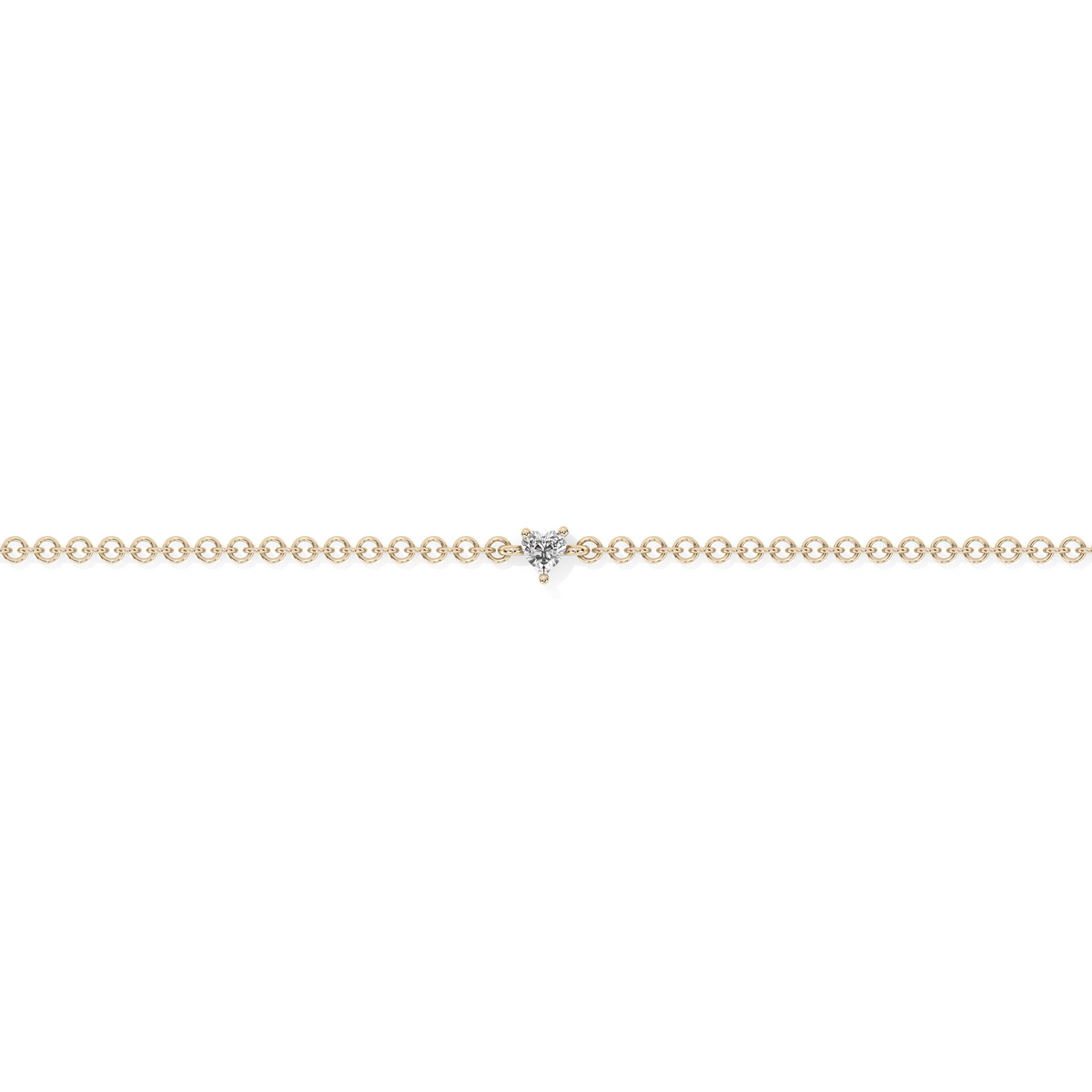Heart Cut Lab-grown Diamond Bracelet - 14K Yellow Gold (0.06 ct.)