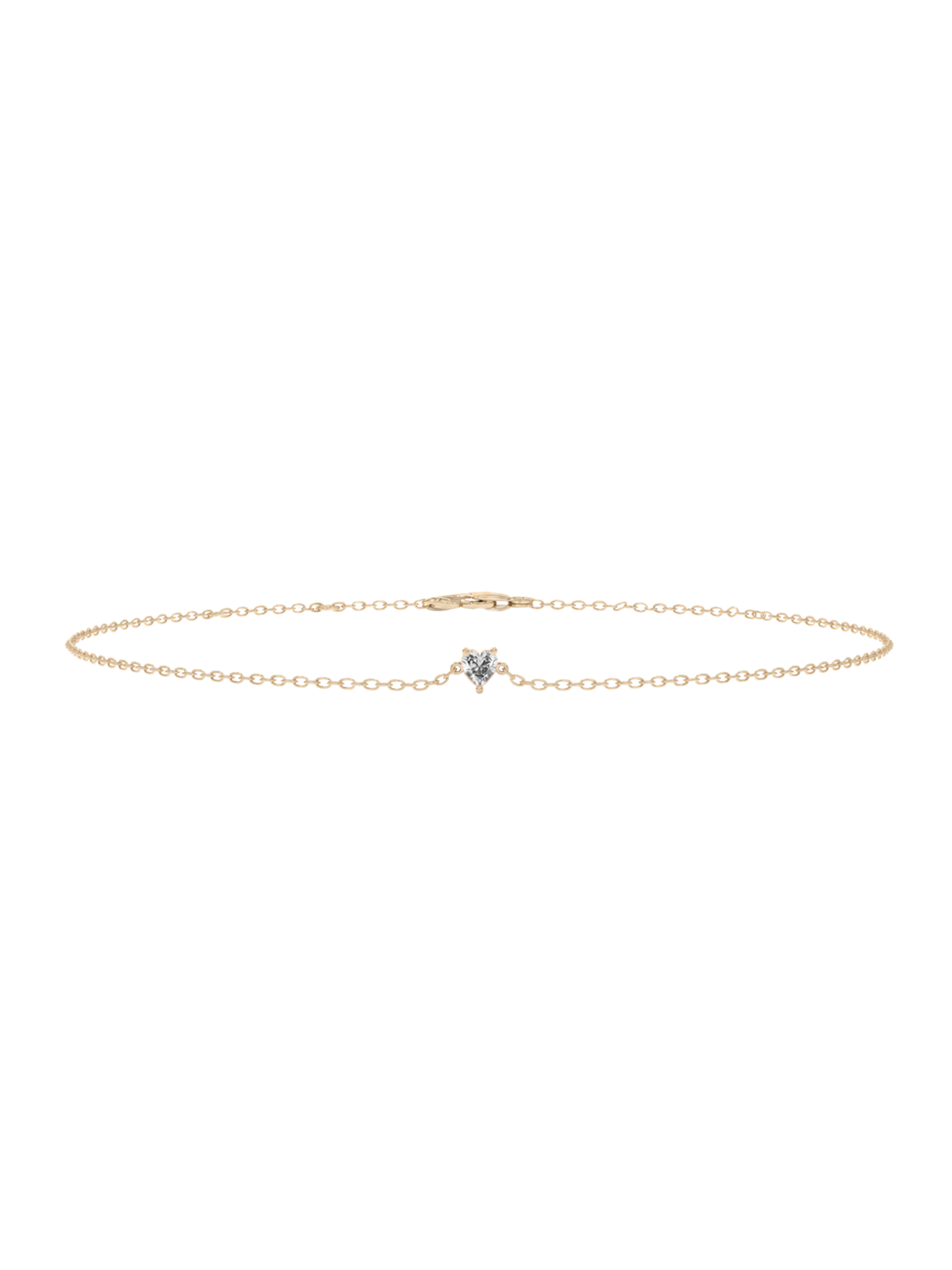 Heart Cut Lab-grown Diamond Bracelet - 14K Yellow Gold (0.06 ct.)
