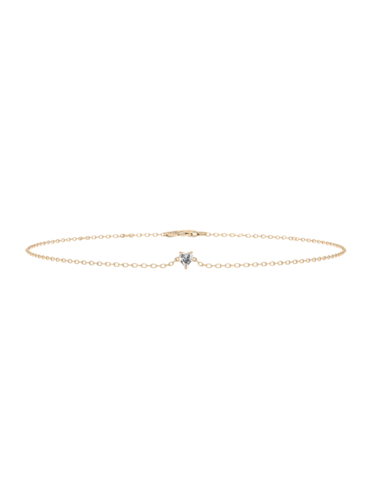Heart Cut Lab-grown Diamond Bracelet - 14K Yellow Gold (0.06 ct.)