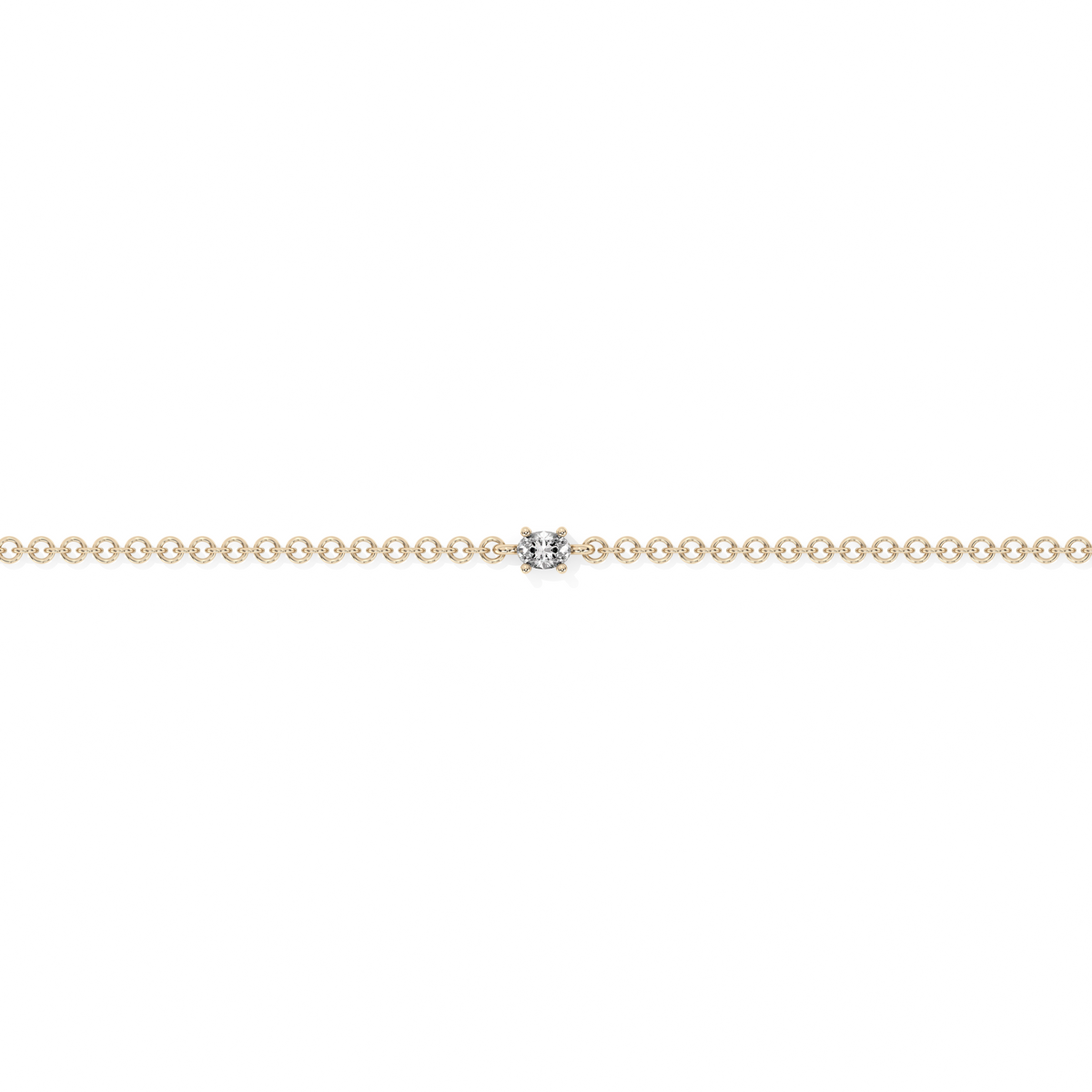 Oval Cut Lab-grown Diamond Bracelet - 14K Yellow Gold (0.06 ct.)