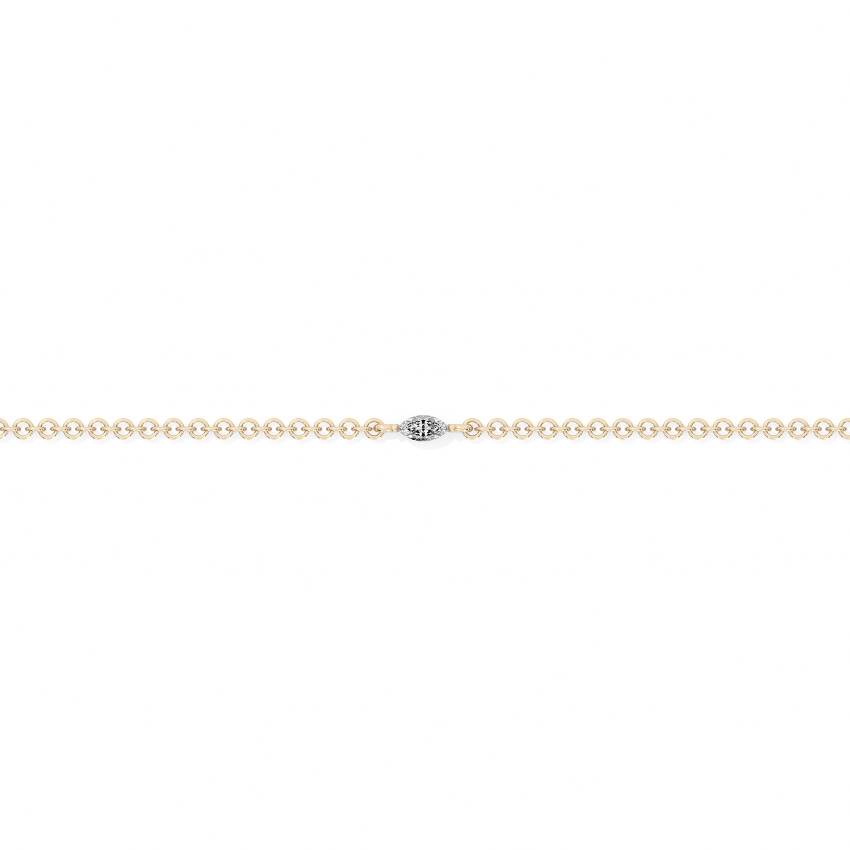 Marquise Cut Lab-grown Diamond Bracelet - 14K Yellow Gold (0.06 ct.)