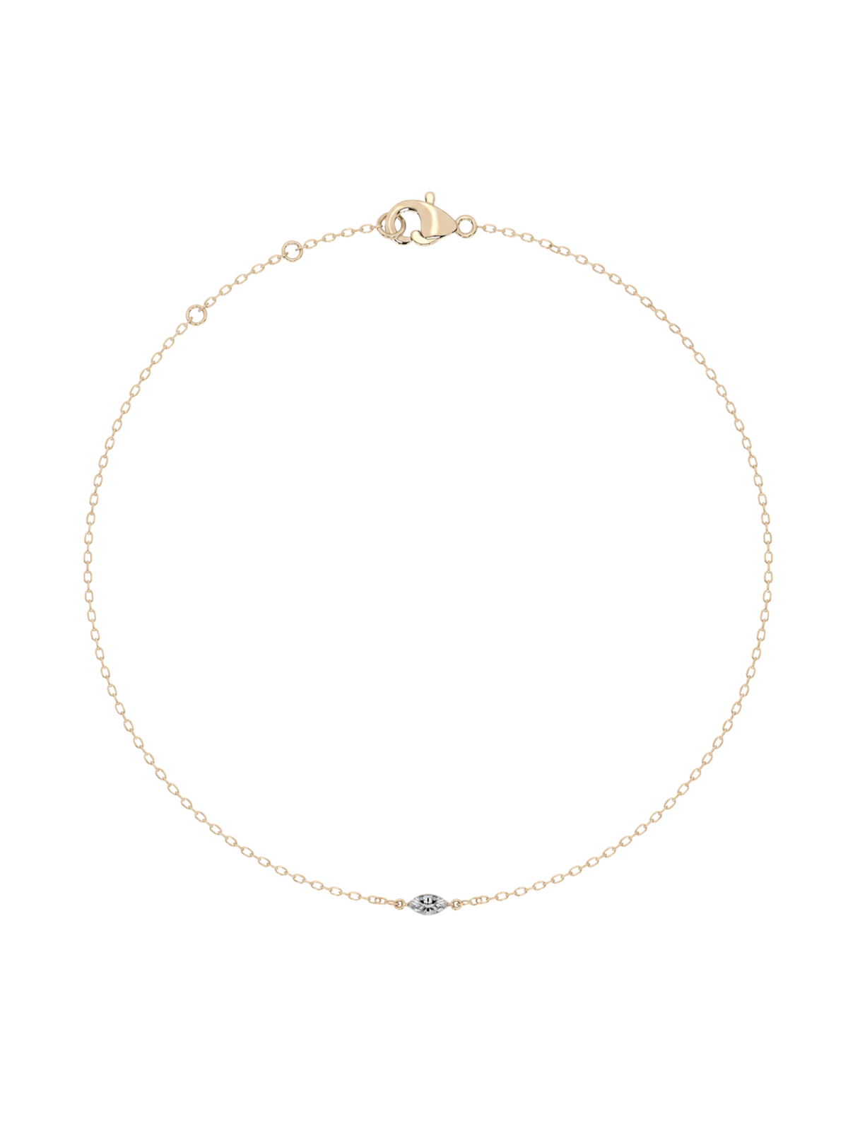 Marquise Cut Lab-grown Diamond Bracelet - 14K Yellow Gold (0.06 ct.)