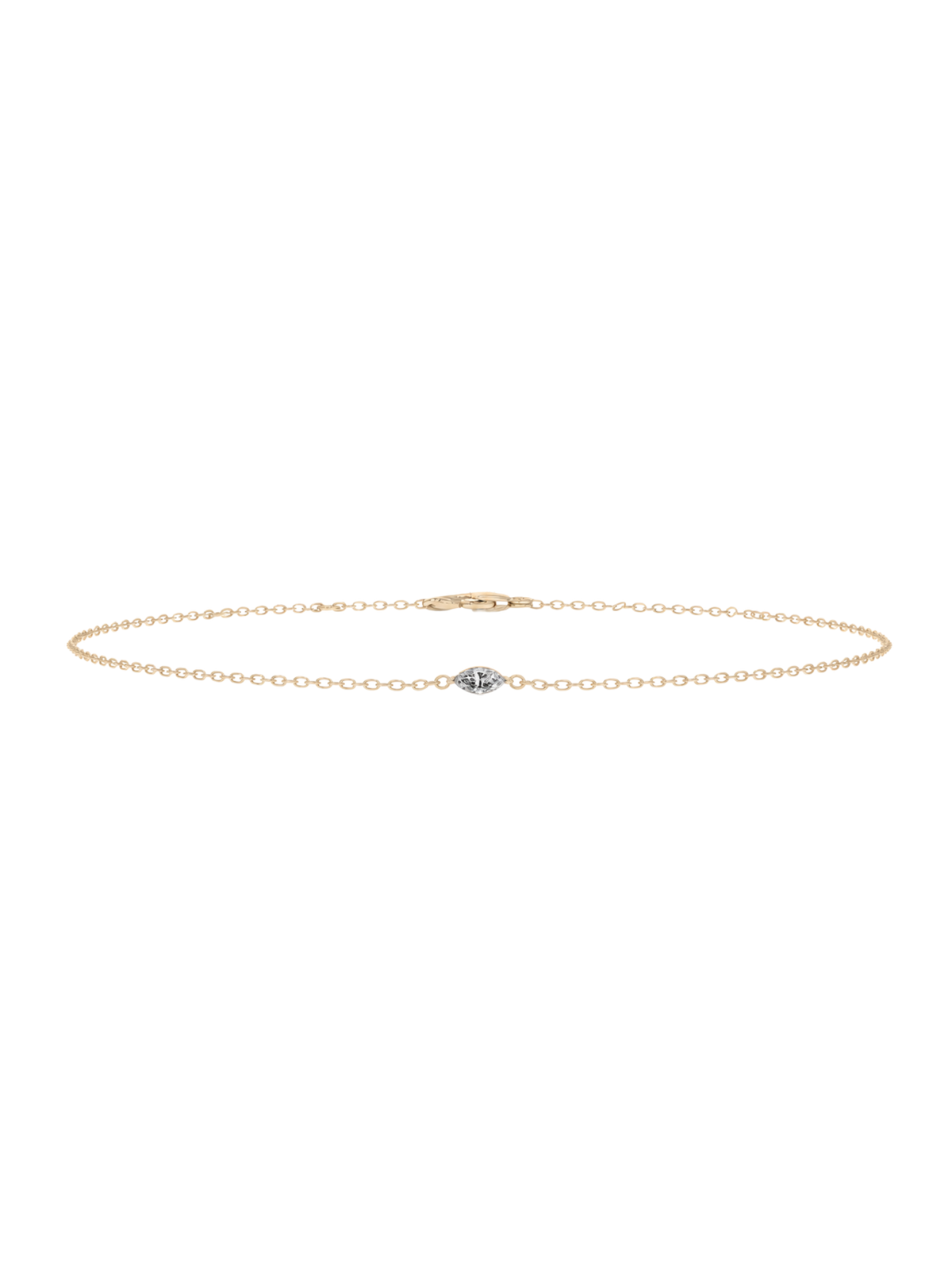 Marquise Cut Lab-grown Diamond Bracelet - 14K Yellow Gold (0.06 ct.)