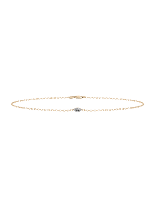 Marquise Cut Lab-grown Diamond Bracelet - 14K Yellow Gold (0.06 ct.)