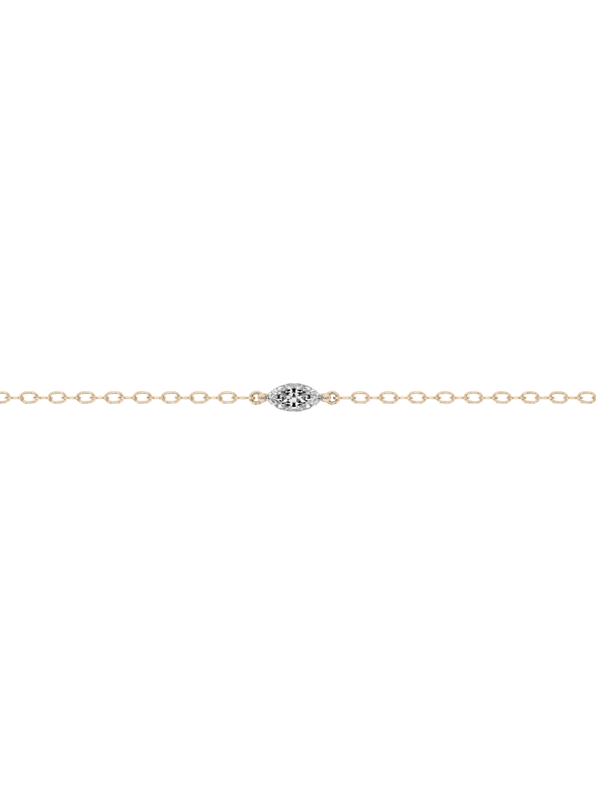 Marquise Cut Lab-grown Diamond Bracelet - 14K Yellow Gold (0.06 ct.)