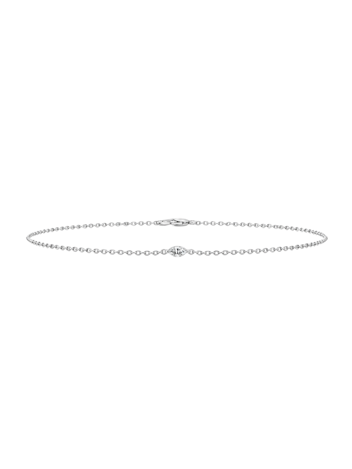 Marquise Cut Lab-grown Diamond Bracelet - 14K White Gold (0.06 ct.)