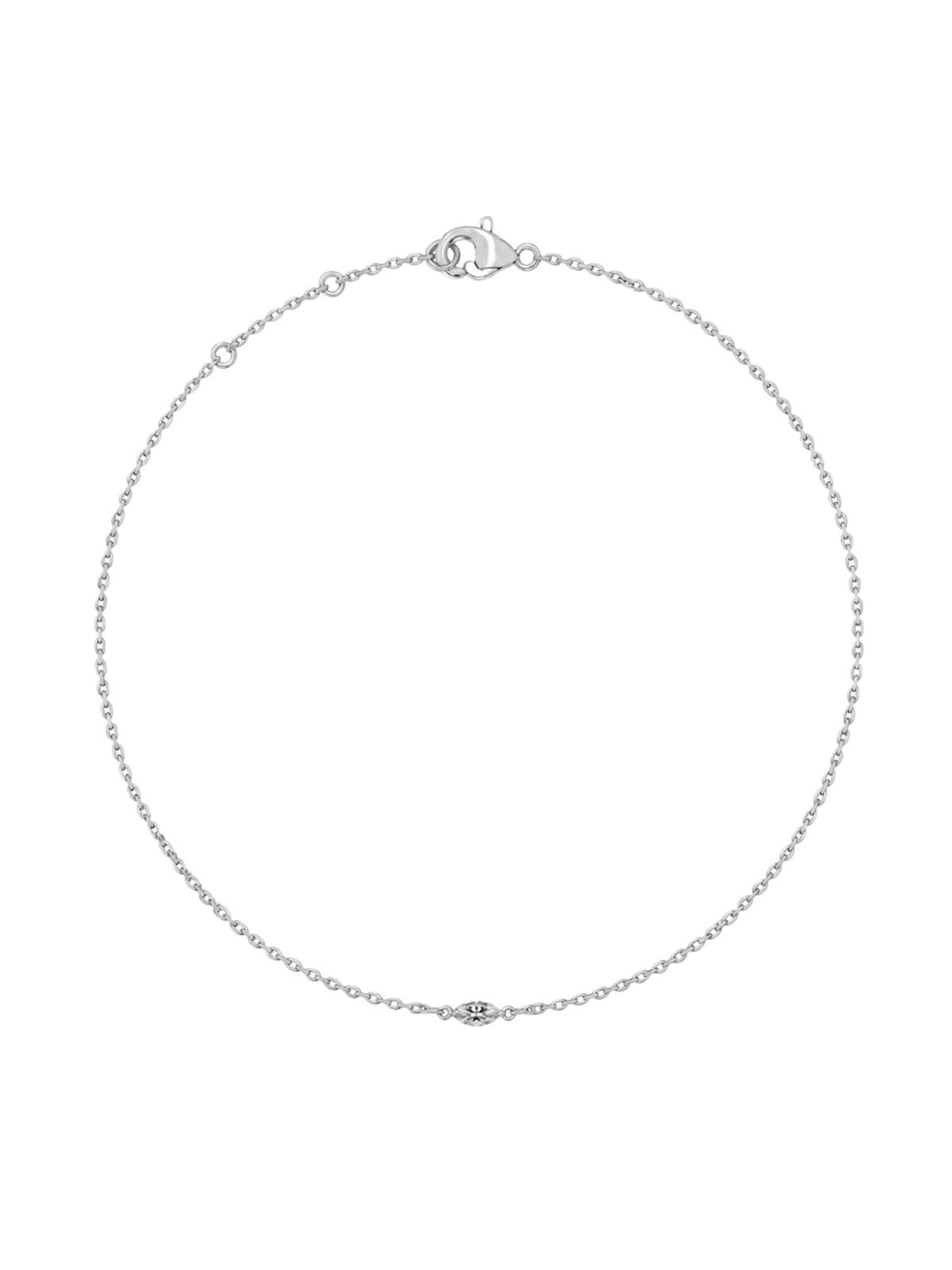 Marquise Cut Lab-grown Diamond Bracelet - 14K White Gold (0.06 ct.)