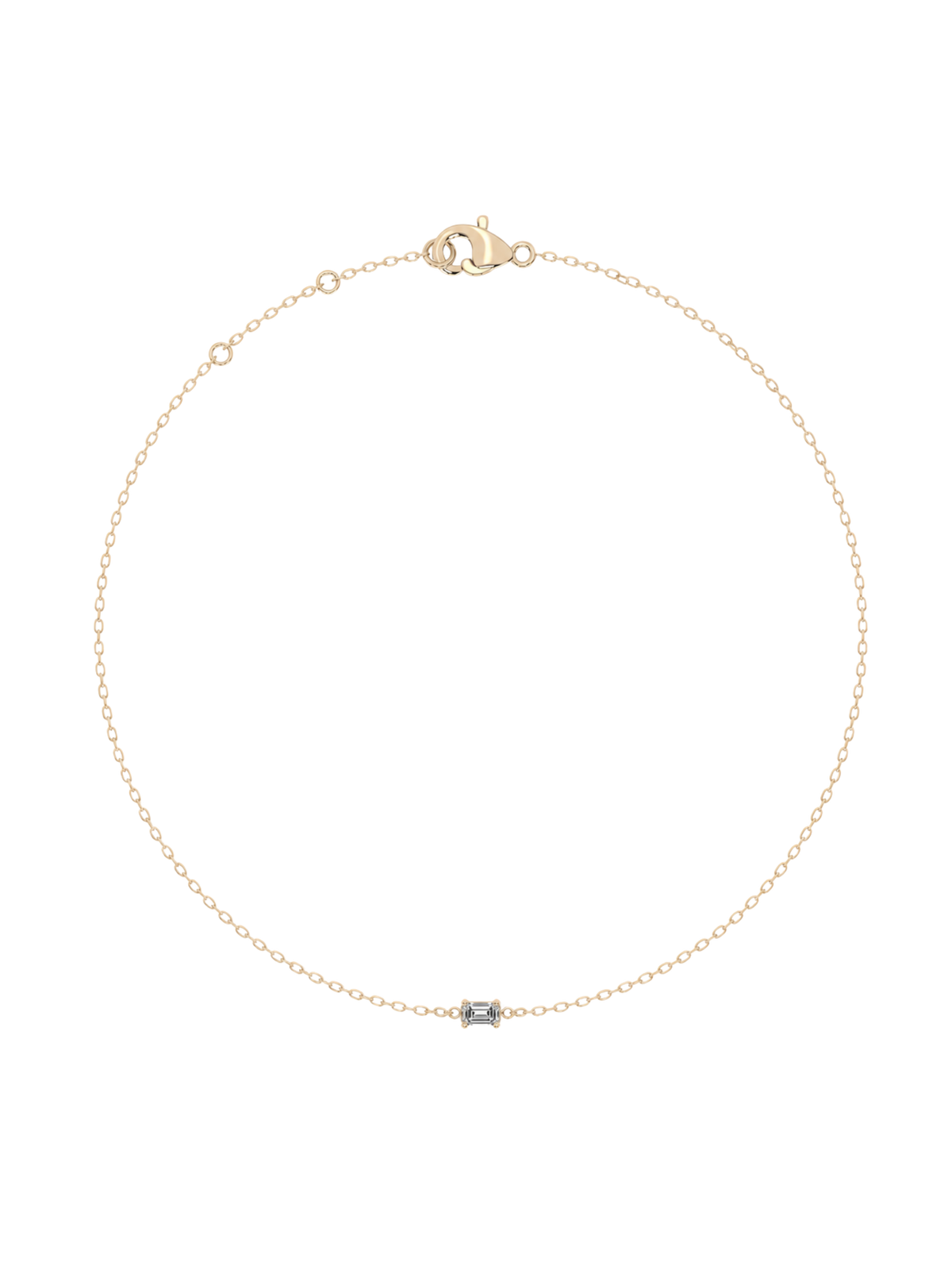 Emerald Cut Lab-grown Diamond Bracelet - 14K Yellow Gold (0.06 ct.)