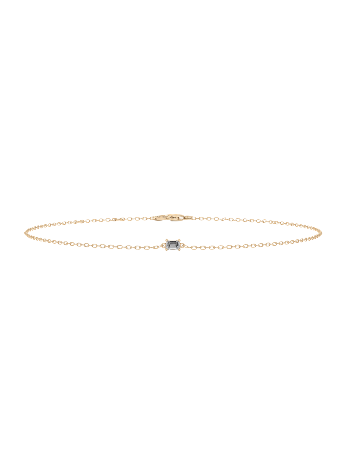 Emerald Cut Lab-grown Diamond Bracelet - 14K Yellow Gold (0.06 ct.)