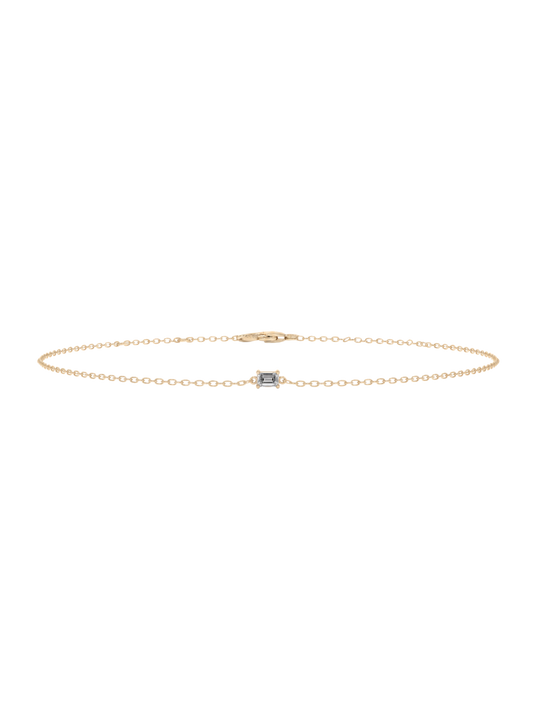 Emerald Cut Lab-grown Diamond Bracelet - 14K Yellow Gold (0.06 ct.)