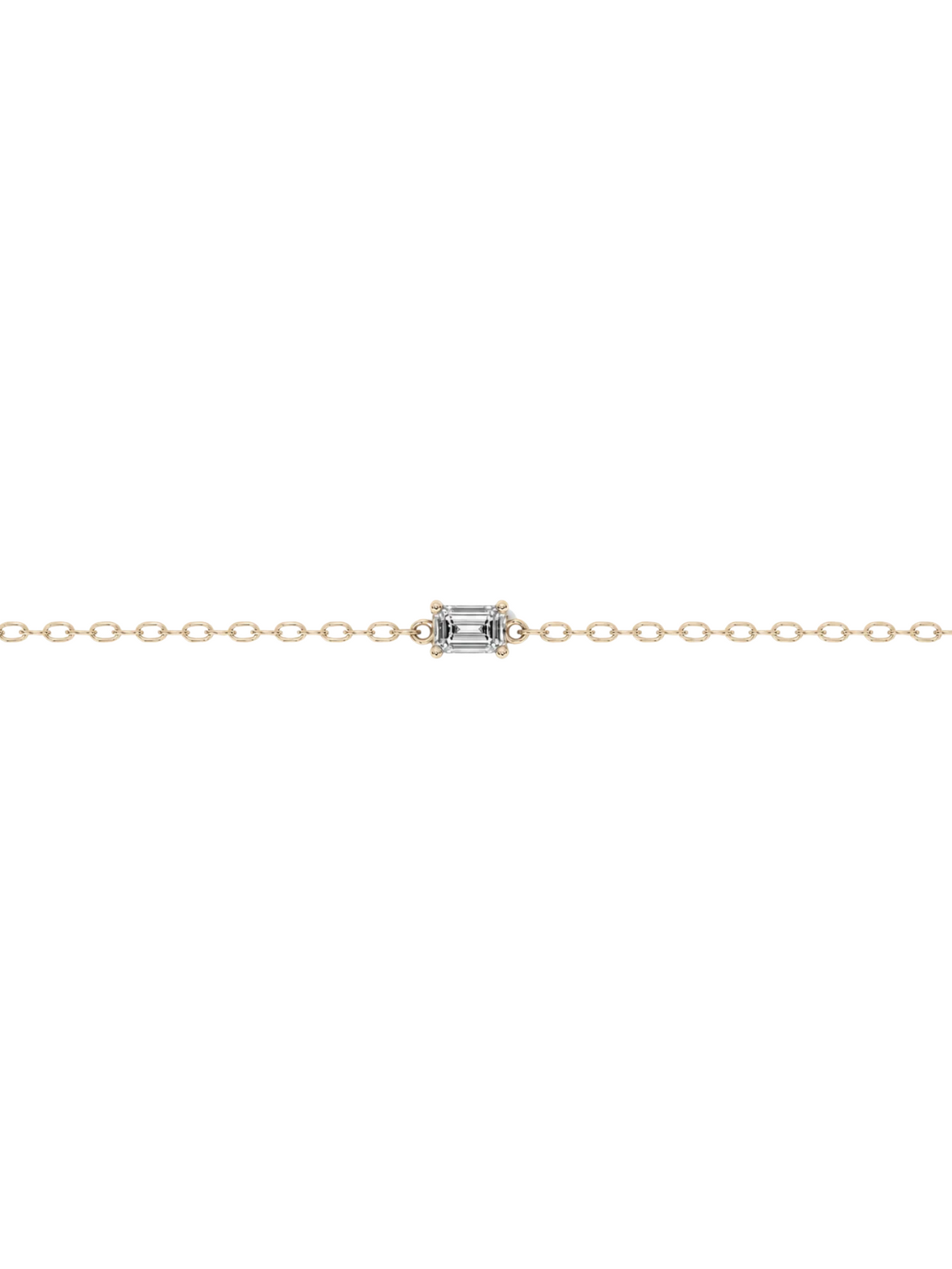 Emerald Cut Lab-grown Diamond Bracelet - 14K Yellow Gold (0.06 ct.)