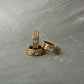 Ribbed Oval Lab-grown Diamond Hoops - 14K Yellow Gold (0.10 ct.) | Single