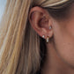 Ribbed Oval Lab-grown Diamond Hoops - 14K Yellow Gold (0.10 ct.) | Single