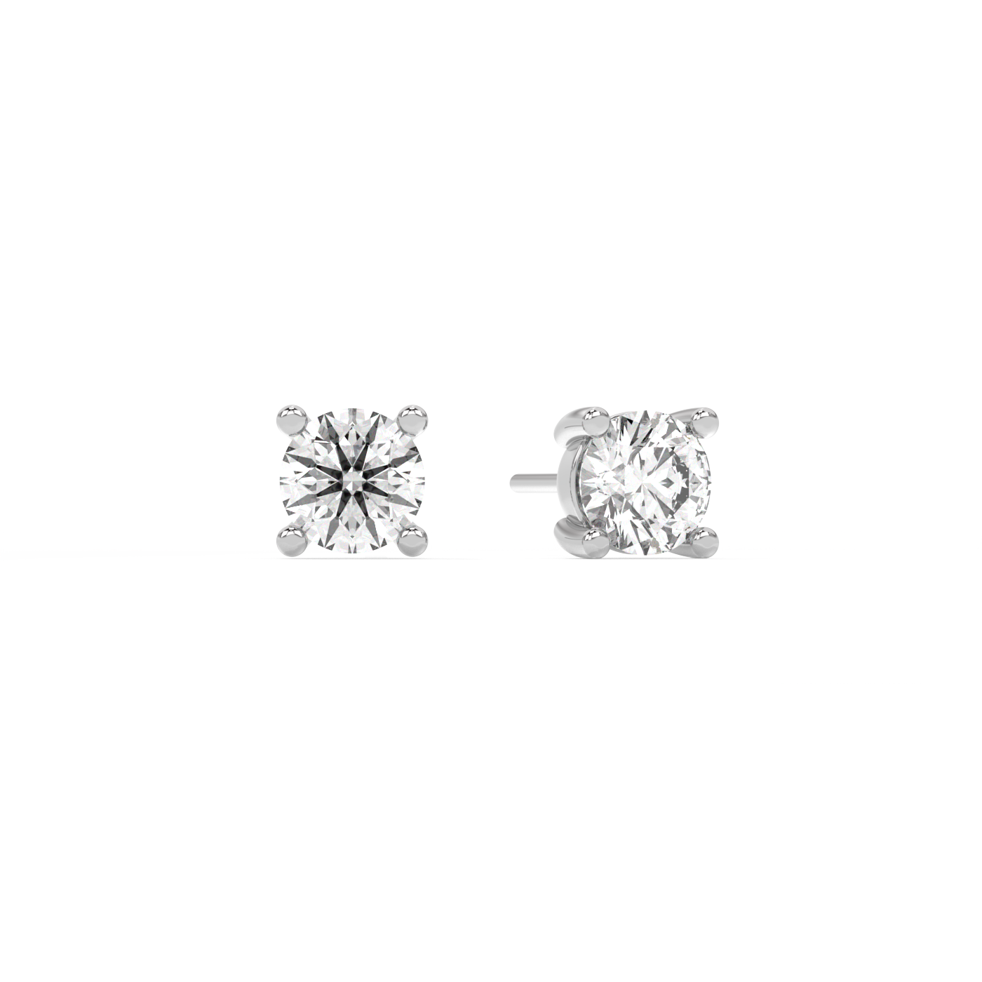 Prong Lab-grown Diamond Stud - 14K White Gold (2 ct.) | Pair