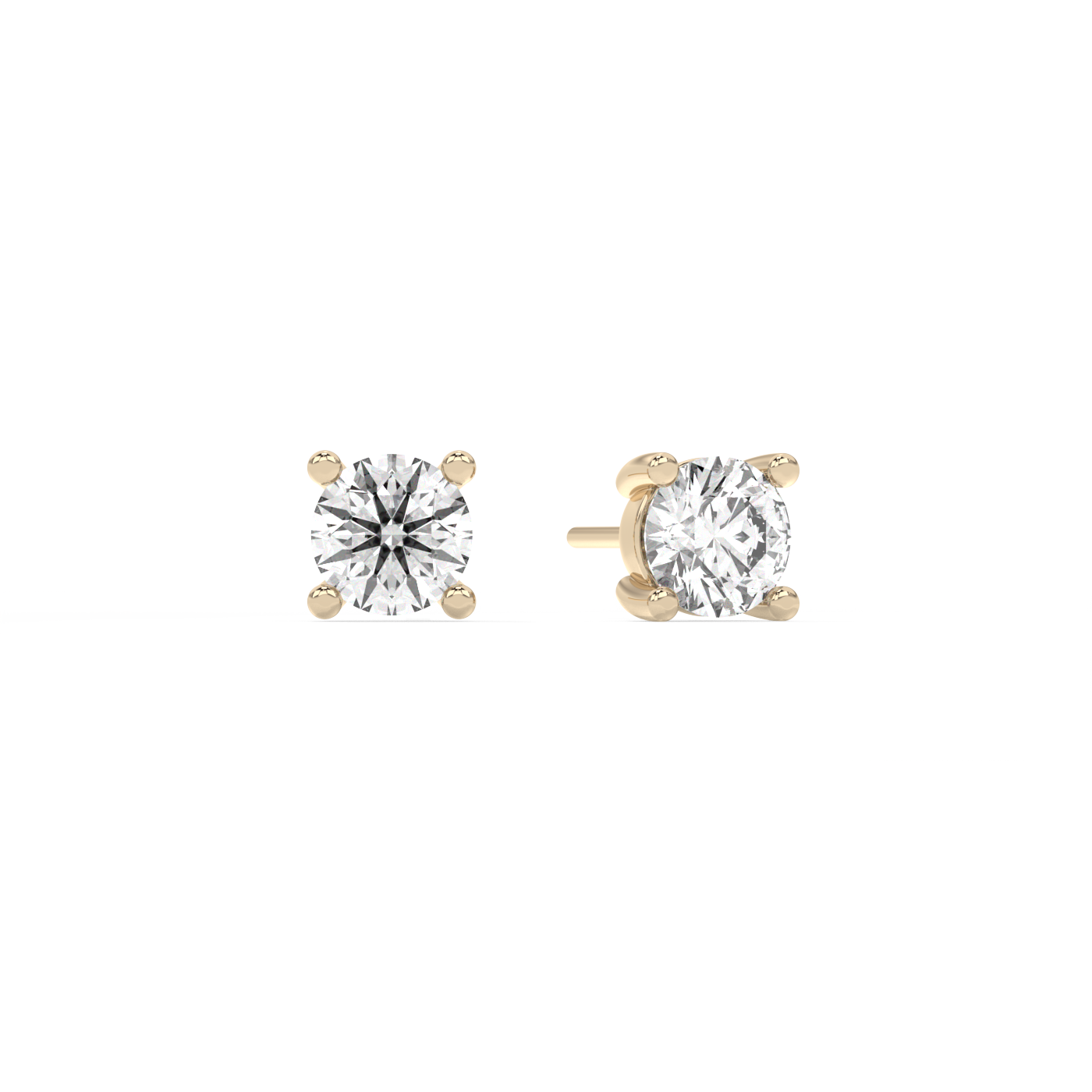 Prong Diamond Stud - 14K Yellow Gold (2 ct.) | Pair
