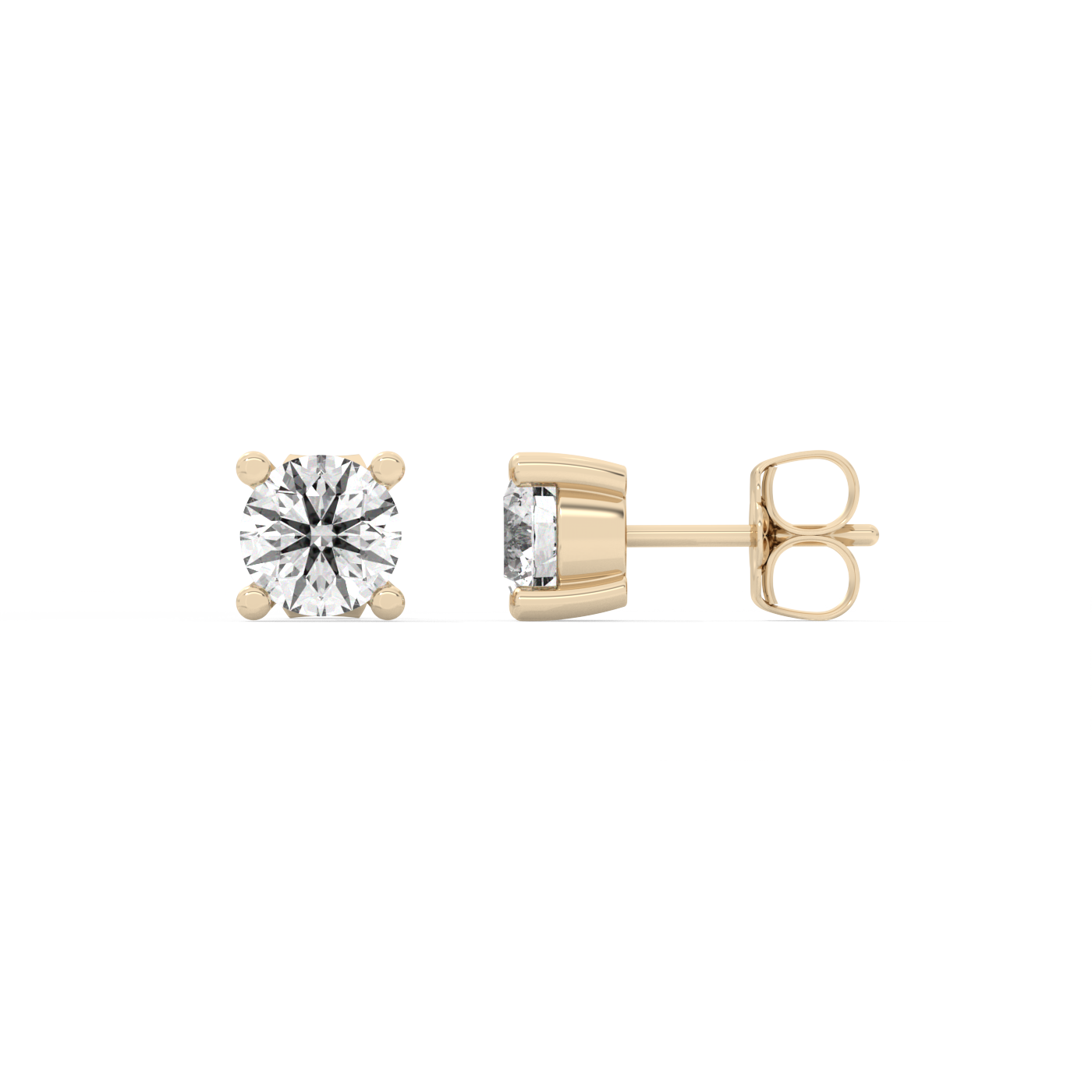 Prong Diamond Stud - 14K Yellow Gold (2 ct.) | Pair