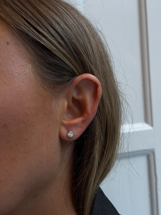 Prong Lab-grown Diamond Stud - 14K White Gold (0.5 ct.) | Single