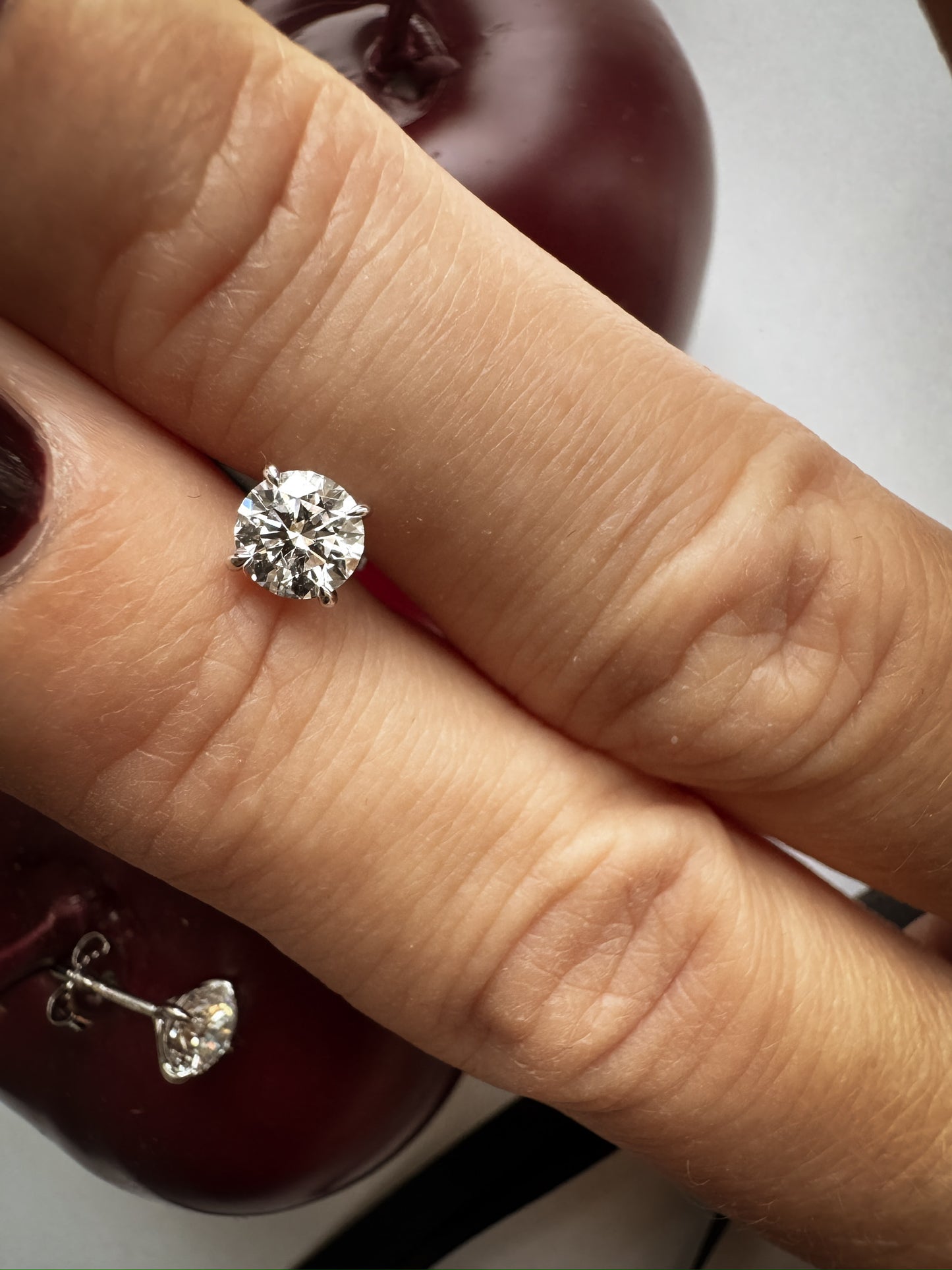 Prong Lab-grown Diamond Stud - 14K White Gold (0.5 ct.) | Single